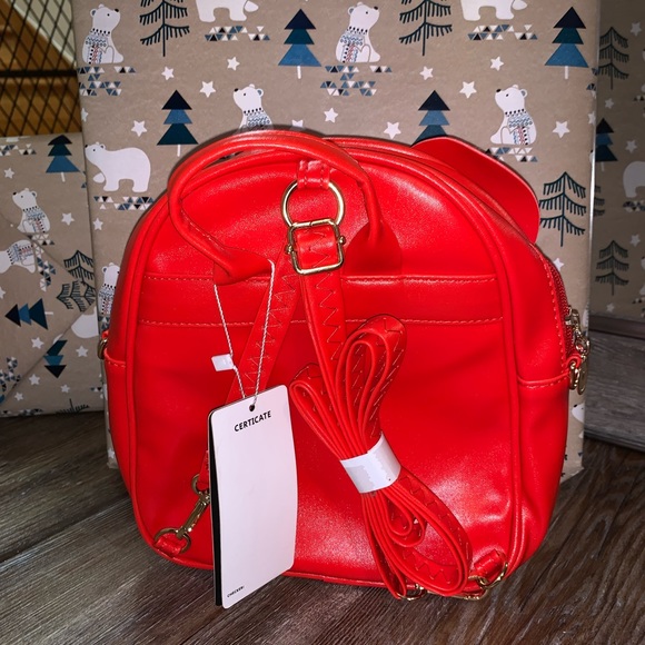 Girls Bowknot Polka Dot Cute Mini Backpack Small Daypacks Convertible Shoulder B - Picture 5 of 8